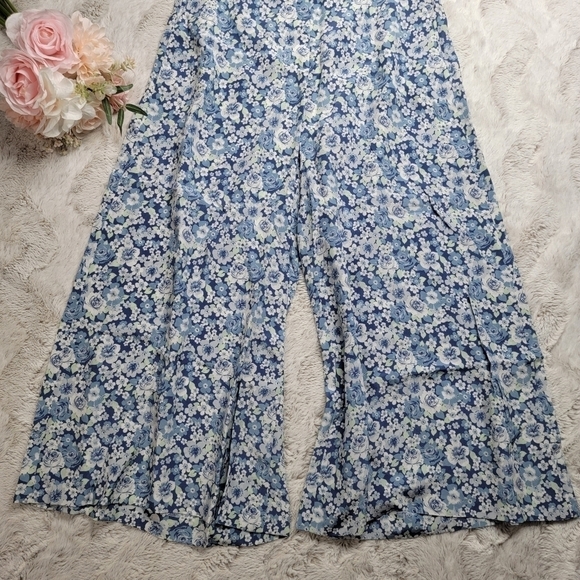 Stella McCartney Ditsy Floral Crepe de Chine Pants in Multicolor Blue Size 34 - Picture 5 of 16